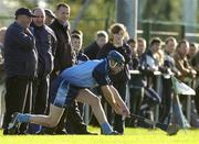 30 October 2005; New Tipperary manager Michael Babs Keating, left, and selector John Leahy watch Dublin's Greg Bennett take a sideline cut. Hurling Challenge match, Dublin v Tipperary, O'Toole's GAA Club, Ayrfield Park, Coolock, Dublin. Picture credit: Brendan Moran / SPORTSFILE