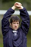 2 November 2005; Emmett Byrne stretches during Leinster Rugby squad training. Old Belvedere, Anglesea Road, Dublin. Picture credit: Brian Lawless / SPORTSFILE