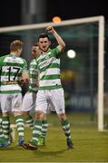 28 March 2014; Ryan Brennan, Shamrock Rovers, celebrates after scoring his side's first goal. Airtricity League Premier Division, Shamrock Rovers v Sligo Rovers, Tallaght Stadium, Tallaght, Co. Dublin. Picture credit: David Maher / SPORTSFILE