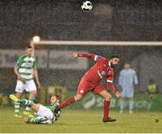 28 March 2014; Kieran Djilali, Sligo Rovers, in action against Sean O'Connor, Shamrock Rovers. Airtricity League Premier Division, Shamrock Rovers v Sligo Rovers, Tallaght Stadium, Tallaght, Co. Dublin. Picture credit: David Maher / SPORTSFILE