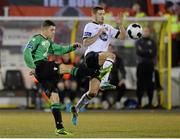 28 March 2014; Keith Buckley, Bohemians, in action against Darren Meenan, Dundalk. Airtricity League Premier Division, Dundalk v Bohemians, Oriel Park, Dundalk, Co. Louth. Photo by Sportsfile