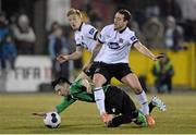 28 March 2014; Kurtis Byrne, Dundalk, in action against Karl Moore, Bohemians. Airtricity League Premier Division, Dundalk v Bohemians, Oriel Park, Dundalk, Co. Louth. Photo by Sportsfile