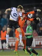28 March 2014; David McMillkan, Dundalk, in action against Dean Delany, Bohemians. Airtricity League Premier Division, Dundalk v Bohemians, Oriel Park, Dundalk, Co. Louth. Photo by Sportsfile