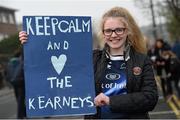 29 March 2014; Leinster supporter Eimer Shine, from Dundalk, Co. Louth, on her way to the game. Celtic League 2013/14, Round 18, Leinster v Munster, Aviva Stadium, Lansdowne Road, Dublin. Photo by Sportsfile