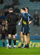 29 March 2014; Dublin captain Stephen Cluxton is shown a red card by referee Cormac Reilly in the 29th minute. Allianz Football League, Division 1, Round 6, Dublin v Mayo. Croke Park, Dublin. Picture credit: Ray McManus / SPORTSFILE