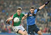 29 March 2014; Donal Vaughan, Mayo, in action against Nicky Devereux, Dublin. Allianz Football League, Division 1, Round 6, Dublin v Mayo. Croke Park, Dublin. Picture credit: Dáire Brennan / SPORTSFILE