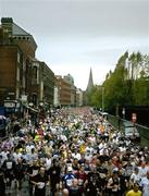 31 October 2005; Thousands of runners make their way down Nassau Street from the start during the 2005 Dublin City Marathon. Picture credit: Brendan Moran / SPORTSFILE