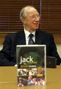21 October 2005; Former Republic of Ireland Jack Charlton speaking to journalists at the launch of a DVD entitled &quot;Jack Charlton - The Irish Years&quot; at the Burlington Hotel, Dublin. Picture credit: Brendan Moran / SPORTSFILE