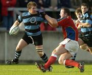 5 November 2005; Eoin Cahill, Shannon, is tackled by James O'Neill, UL Bohemians. AIB All Ireland League 2005-2006, Division 1, Shannon v UL Bohemians, Thomond Park, Limerick. Picture credit: Matt Browne / SPORTSFILE