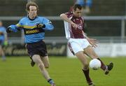6 November 2005; Michael Moyles, Crossmolina, in action against Martie O'Connell, Salthill-Knocknacarra. Connacht Club Senior Football Championship, Semi-Final, Salthill-Knocknacarra v Crossmolina, Pearse Stadium, Galway. Picture credit: Damien Eagers / SPORTSFILE