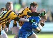 6 November 2005; Paul Diamond, Bellaghy, in action against Cathal Short, left and Anthony Cunningham, Crossmaglen Rangers. Ulster Club Senior Football Championship Quarter-Final, Crossmaglen Rangers v Bellaghy, St. Oliver Plunkett Park, Crossmaglen, Armagh. Picture credit: David Maher / SPORTSFILE