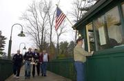 6 November 2005; Tickets are sold for the game as the Munster team arrive. M Donnelly Interprovincial Hurling Championship Final, Leinster v Munster, Irish Cultural Centre, Canton, Boston, United States of America. Picture credit: Brian Lawless / SPORTSFILE