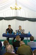 11 November 2005; Eddie O'Sullivan, Head coach, alongside Ireland captain Simon Easterby, speaking at a press conference ahead of the International friendly Permanent TSB Test game against New Zealand. Lansdowne Road, Dublin. Picture credit: Damien Eagers / SPORTSFILE