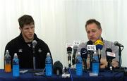 11 November 2005; Eddie O'Sullivan, Head coach, and Ireland captain Simon Easterby, speaking at a press conference ahead of the International friendly Permanent TSB Test game against New Zealand. Lansdowne Road, Dublin. Picture credit: Damien Eagers / SPORTSFILE
