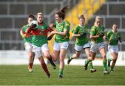 30 March 2014; Fiona McHale, Mayo, in action against Denise Hallisey, Kerry. TESCO Homegrown Ladies National Football League, Division 1, Round 6, Kerry v Mayo, Fitzgerald Stadium, Killarney, Co. Kerry. Picture credit: Barry Cregg / SPORTSFILE