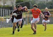 30 March 2014; Finian Hanley, Galway, in action against Phelim O'Neill, Armagh. Allianz Football League Division 2, Round 6, Galway v Armagh, Tuam Stadium, Tuam, Co. Galway. Picture credit: Ray Ryan / SPORTSFILE