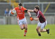 30 March 2014; Caolan Rafferty, Armagh, in action against Paul Varley, Galway. Allianz Football League Division 2, Round 6, Galway v Armagh, Tuam Stadium, Tuam, Co. Galway. Picture credit: Ray Ryan / SPORTSFILE