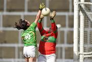 30 March 2014; Sarah Jane Joy, Kerry, in action against Aisling Tarpey, Mayo. TESCO Homegrown Ladies National Football League, Division 1, Round 6, Kerry v Mayo, Fitzgerald Stadium, Killarney, Co. Kerry. Picture credit: Barry Cregg / SPORTSFILE