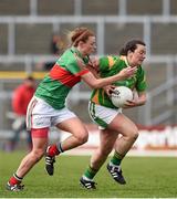 30 March 2014; Deirdre Corridon, Kerry, in action against Aileen Gilroy, Mayo. TESCO Homegrown Ladies National Football League, Division 1, Round 6, Kerry v Mayo, Fitzgerald Stadium, Killarney, Co. Kerry. Picture credit: Barry Cregg / SPORTSFILE