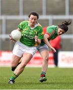 30 March 2014; Deirdre Corridon, Kerry, in action against Amy Bell, Mayo. TESCO Homegrown Ladies National Football League, Division 1, Round 6, Kerry v Mayo, Fitzgerald Stadium, Killarney, Co. Kerry. Picture credit: Barry Cregg / SPORTSFILE