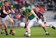 30 March 2014; Paul Geaney, Kerry, in action against Steven Gilmore, Westmeath. Allianz Football League Division 1, Round 6, Westmeath v Kerry, Cusack Park, Mullingar, Co. Westmeath. Photo by Sportsfile