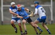 30 March 2014; Colm Cronin, Dublin, in action against Stephen Molumphy, left, and Austin Gleeson, Waterford. Allianz Hurling League Roinn 1A, Relegation Play-Off, Waterford v Dublin, Walsh Park, Waterford. Picture credit: Stephen McCarthy / SPORTSFILE
