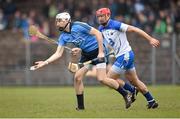 30 March 2014; Peter Kelly, Dublin, in action against Seamus Prendergast, Waterford. Allianz Hurling League Roinn 1A, Relegation Play-Off, Waterford v Dublin, Walsh Park, Waterford. Picture credit: Stephen McCarthy / SPORTSFILE