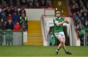 30 March 2014; Shane Dowling, Limerick, takes a free. Allianz Hurling League Division 1, Quarter-Final, Limerick v Galway, Gaelic Grounds, Limerick. Picture credit: Diarmuid Greene / SPORTSFILE