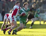 13 November 2005; Martin Dunne, Sarsfields, in action against Tommy Dowling, Eire Og. Leinster Club Senior Football Championship Quarter-Final, Eire Og v Sarsfields, Dr. Cullen Park, Co. Carlow. Picture credit: Matt Browne / SPORTSFILE