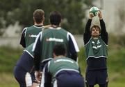 15 November 2005; Adam Freier, Australia, throws the ball into the lineout during squad training. Australia rugby squad training, Portmarnock Golf Links, Portmarnock, Co. Dublin. Picture credit: Damien Eagers / SPORTSFILE