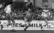 21 April 1991; Tom McNulty of Dundalk in action against Pat Duggan of Cork City during the Bord Gais National League Premier Division match between Cork City and Dundalk at Turners Cross in Cork. Photo by David Maher/Sportsfile