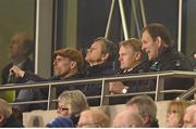 29 March 2014; The Ireland rugby management team, from left, Jason Cowman, strength & conditioning coach, Les Kiss, assistant coach, Joe Schmidt, head coach and John Plumtree, forwards coach, at the game. Celtic League 2013/14, Round 18, Leinster v Munster, Aviva Stadium, Lansdowne Road, Dublin. Picture credit: Brendan Moran / SPORTSFILE