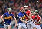 30 March 2014; Denis Maher, Tipperary, in action against Patrick Cronin, Cork. Allianz Hurling League Division 1, Quarter-Final, Tipperary v Cork, Semple Stadium, Thurles, Tipperary. Picture credit: David Maher / SPORTSFILE