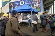 30 March 2014; Supporters pass a granola and yoghurt stand as they make their way inside the stadium. Allianz Hurling League Division 1, Quarter-Final, Laois v Clare, O'Moore Park, Portlaoise, Co. Laois. Picture credit: Ray McManus / SPORTSFILE