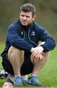 31 March 2014; Gordon D'Arcy, Leinster, looks on during squad training ahead of their side's Heineken Cup Quarter-Final game against Toulon on Sunday. Leinster Rugby Squad Training and Media Briefing, Rosemount, UCD, Belfield, Dublin. Picture credit: Brendan Moran / SPORTSFILE