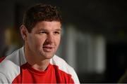 1 April 2014; Ulster's Johann Muller during a press conference ahead of their side's Heineken Cup Quarter-Final game against Saracens on Saturday. Ulster Rugby Press Conference, Ravenhill Park, Belfast, Co. Antrim. Picture credit: Oliver McVeigh / SPORTSFILE