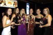 12 November 2005; Cork winners, from left, Jennifer O'Leary, Gemma O'Connor, Rachel Moloney, Mary O'Connor, Anna Geary and Emer Dillon, at the 2005 Camogie All-Star Awards, in association with O'Neills. Citywest Hotel, Dublin. Picture credit: Ray McManus / SPORTSFILE