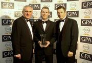11 November 2005; Carlow's Simon Rea, An Taoiseach, Bertie Ahern, T.D, and Dessie Farrell, Chief Executive of the GPA at the 2005 GPA Opel Awards. Citywest Hotel, Dublin. Picture credit: Damien Eagers / SPORTSFILE