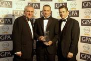 11 November 2005; Galway's Ger Farragher, An Taoiseach, Bertie Ahern, T.D, and Dessie Farrell, Chief Executive of the GPA at the 2005 GPA Opel Awards. Citywest Hotel, Dublin. Picture credit: Damien Eagers / SPORTSFILE