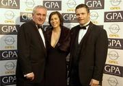 11 November 2005; Siobhan Earley, An Taoiseach, Bertie Ahern, T.D, and Dessie Farrell, Chief Executive of the GPA at the 2005 GPA Opel Awards. Citywest Hotel, Dublin. Picture credit: Damien Eagers / SPORTSFILE