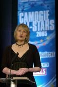 12 November 2005; Clare McNamara speaking at the 2005 Camogie All-Star Awards, in association with O'Neills. Citywest Hotel, Dublin. Picture credit: Brendan Moran / SPORTSFILE