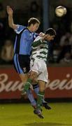 18 November 2005; Tony McDonnell, UCD, in action against Willo McDonagh, Shamrock Rovers. eircom League, Premier Division, UCD v Shamrock Rovers, Belfield Park, UCD, Dublin. Picture credit: Brian Lawless / SPORTSFILE