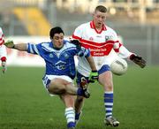 20 November 2005; Declan Graffin, Bellaghy, in action against Shane McGlade, Cavan Gaels. AIB Ulster Club Senior Football Championship Semi-Final, Cavan Gaels v Bellaghy, Healy Park, Omagh, Co. Tyrone. Picture credit: Oliver McVeigh / SPORTSFILE