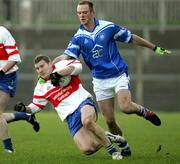 20 November 2005; Paul Diamond, Bellaghy, in action against Pauric Smith, Cavan Gaels. AIB Ulster Club Senior Football Championship Semi-Final, Cavan Gaels v Bellaghy, Healy Park, Omagh, Co. Tyrone. Picture credit: Oliver McVeigh / SPORTSFILE