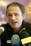 22 November 2005; Ireland captain on Saturday next, David Humphreys speaking at a press conference ahead of the International friendly Permanent TSB Test game against Romania. Citywest Hotel, Dublin. Picture credit: Brendan Moran / SPORTSFILE