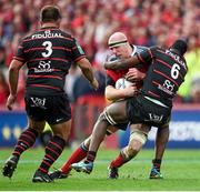5 April 2014; Paul O'Connell, Munster, in action against Yacouba Camara, Toulouse. Heineken Cup Quarter-Final, Munster v Toulouse. Thomond Park, Limerick. Picture credit: Stephen McCarthy / SPORTSFILE