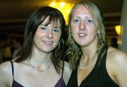 19 November 2005; Katrina Connolly and Stephanie O'Reilly, from Sligo, at the O'Neills TG4 Ladies GAA All-Star Awards. Citywest Hotel, Dublin. Picture credit: Brendan Moran / SPORTSFILE