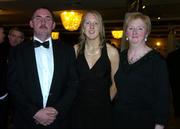 19 November 2005; Joseph, Stephanie and Josephine O'Reilly, from Sligo, at the O'Neills TG4 Ladies GAA All-Star Awards. Citywest Hotel, Dublin. Picture credit: Brendan Moran / SPORTSFILE