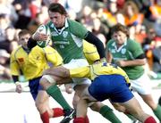 26 November 2005; Neil Best, Ireland, goes past the tackle of Gabriel Brezoianu to score his sides second try. permanent tsb International Friendly 2005-2006, Ireland v Romania, Lansdowne Road, Dublin. Picture credit: Matt Browne / SPORTSFILE