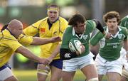 26 November 2005; Neil Best, Ireland, goes past the challenge of Romania's Petru Balan on the way to scoring his sides second try. permanent tsb International Friendly 2005-2006, Ireland v Romania, Lansdowne Road, Dublin. Picture credit: Brian Lawless / SPORTSFILE